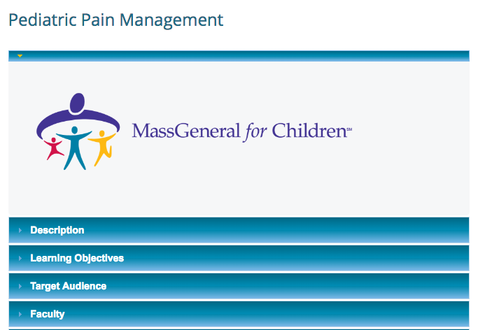pediatric pain management from MGH