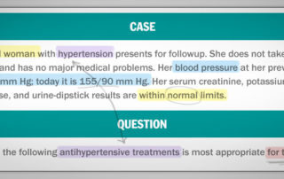 ABIM Questions: Sample internal medicine question with vignette and lead-in.