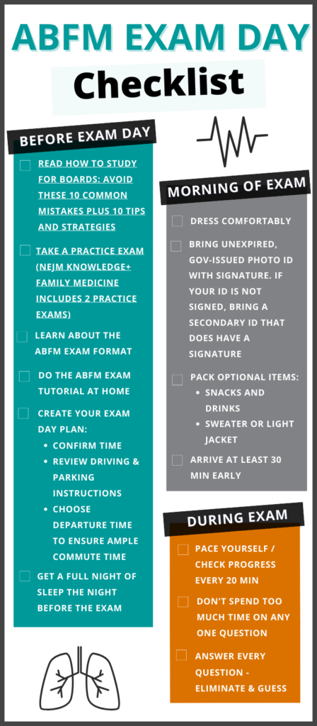 ABFM Exam Day Checklist: What you need to do before exam day, the morning of the exam, and during the exam